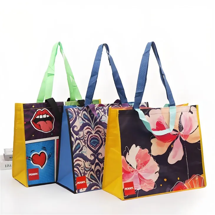 Цветна щампована ламинирана чанта, рекламна нетъкана чанта